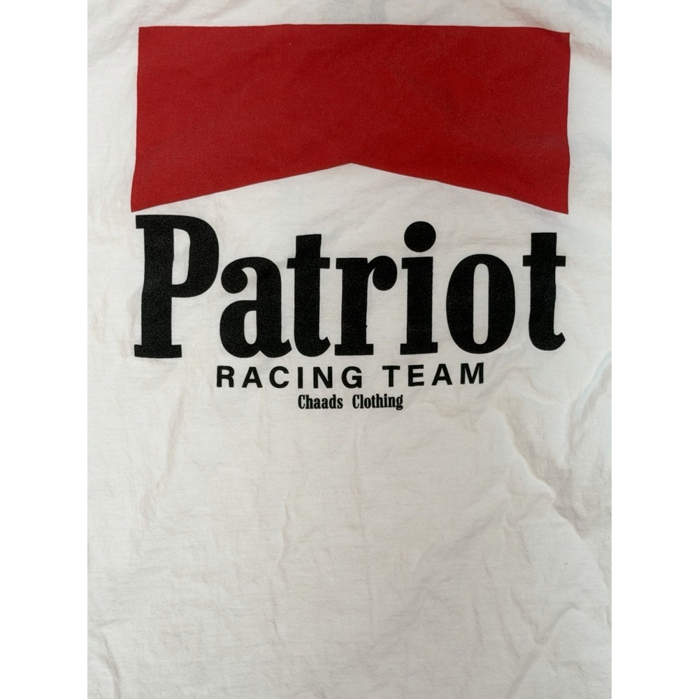 Patriot Racing Team Pocket T Shirt Large White Graphic Tee - Picture 5 of 6